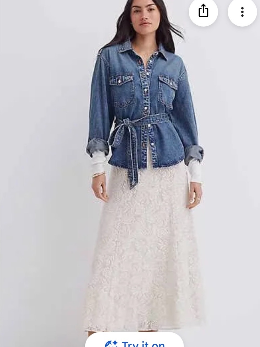 Women’s Cream Lace Skirt - Elegant Floral Design